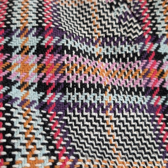 Halogen Colorful Plaid Tweed Pencil Skirt with Side Slit - Picture 11 of 11